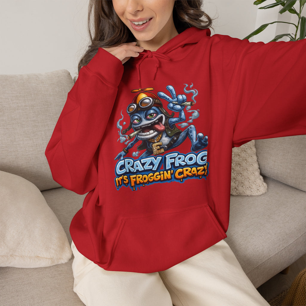 Vert Crazy Frog Smoker Vintage Style Unisex Graphic Hoodie