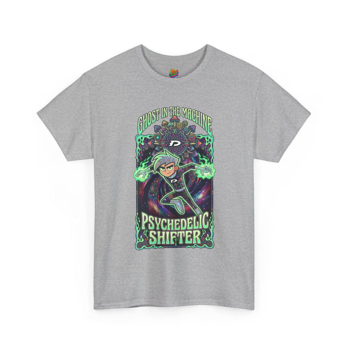 Vert Danny Phantom Psychedelic Vintage Style Unisex Cotton Graphic T-Shirt