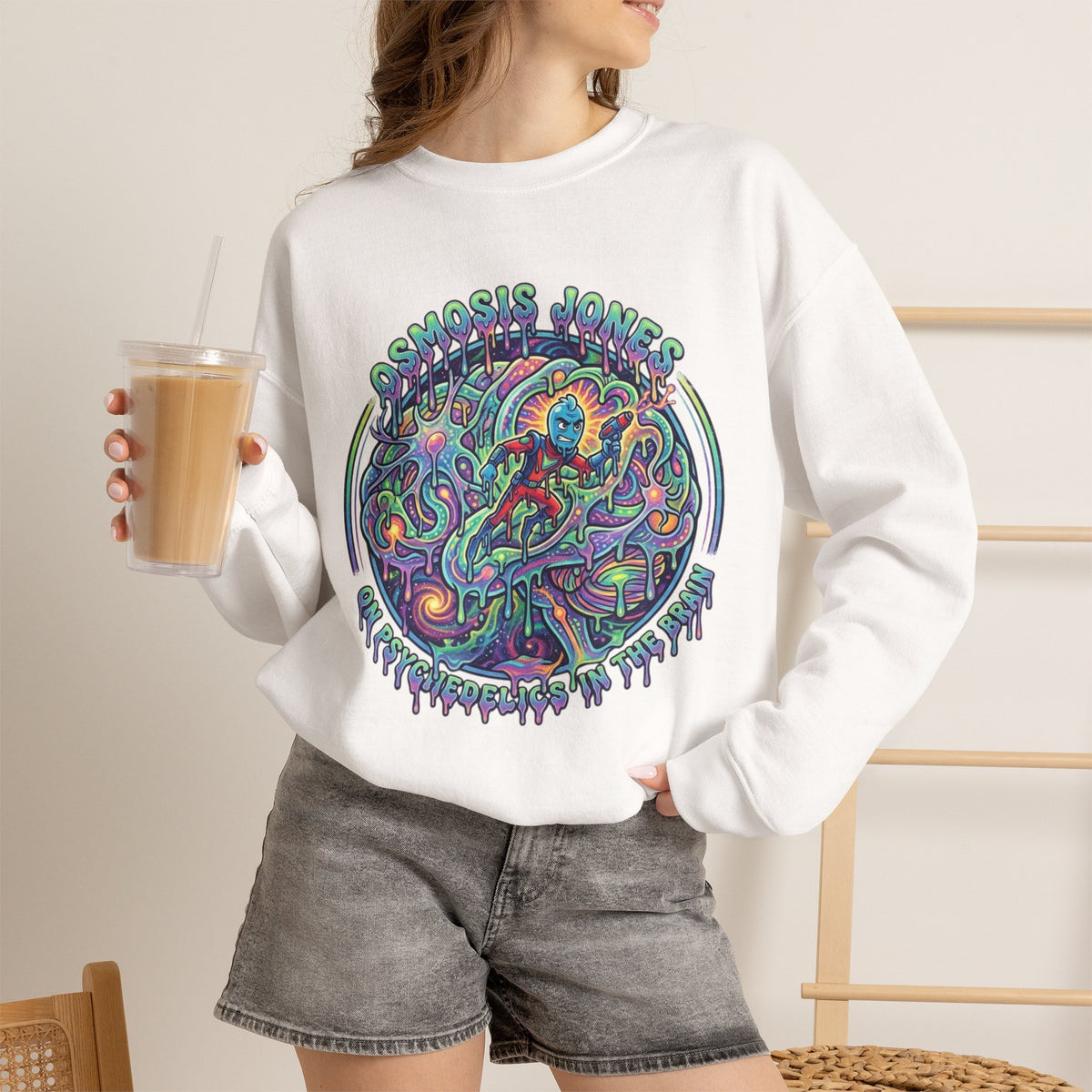 Vert Osmosis Jones Psychedelics Vintage Style Unisex Graphic Crewneck Sweatshirt