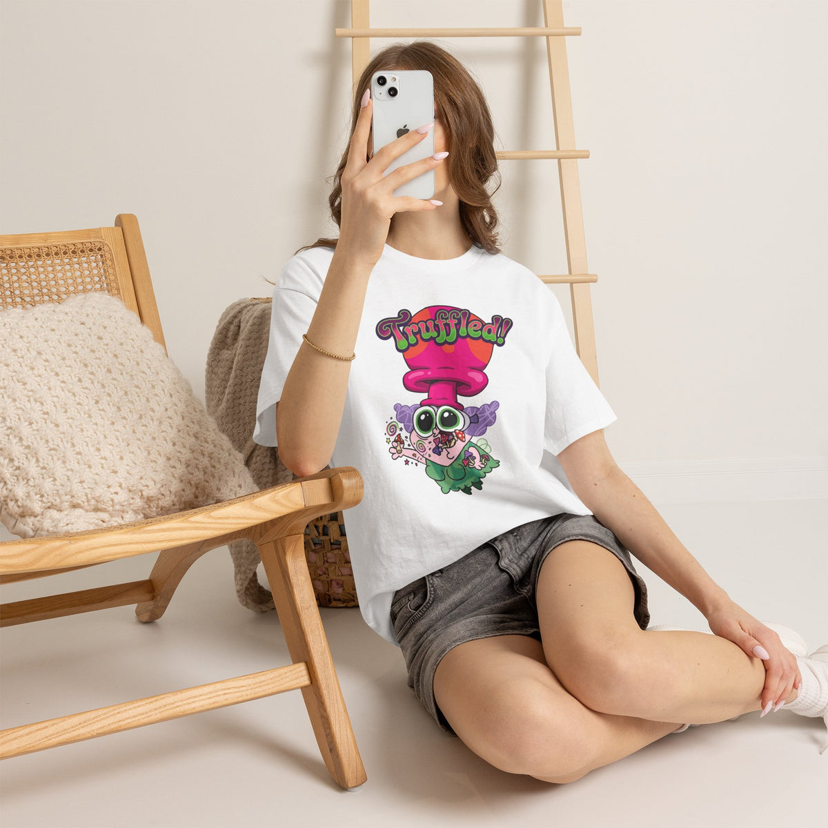 Vert Truffles Psychedelic Vintage Style Unisex Cotton Graphic T-Shirt