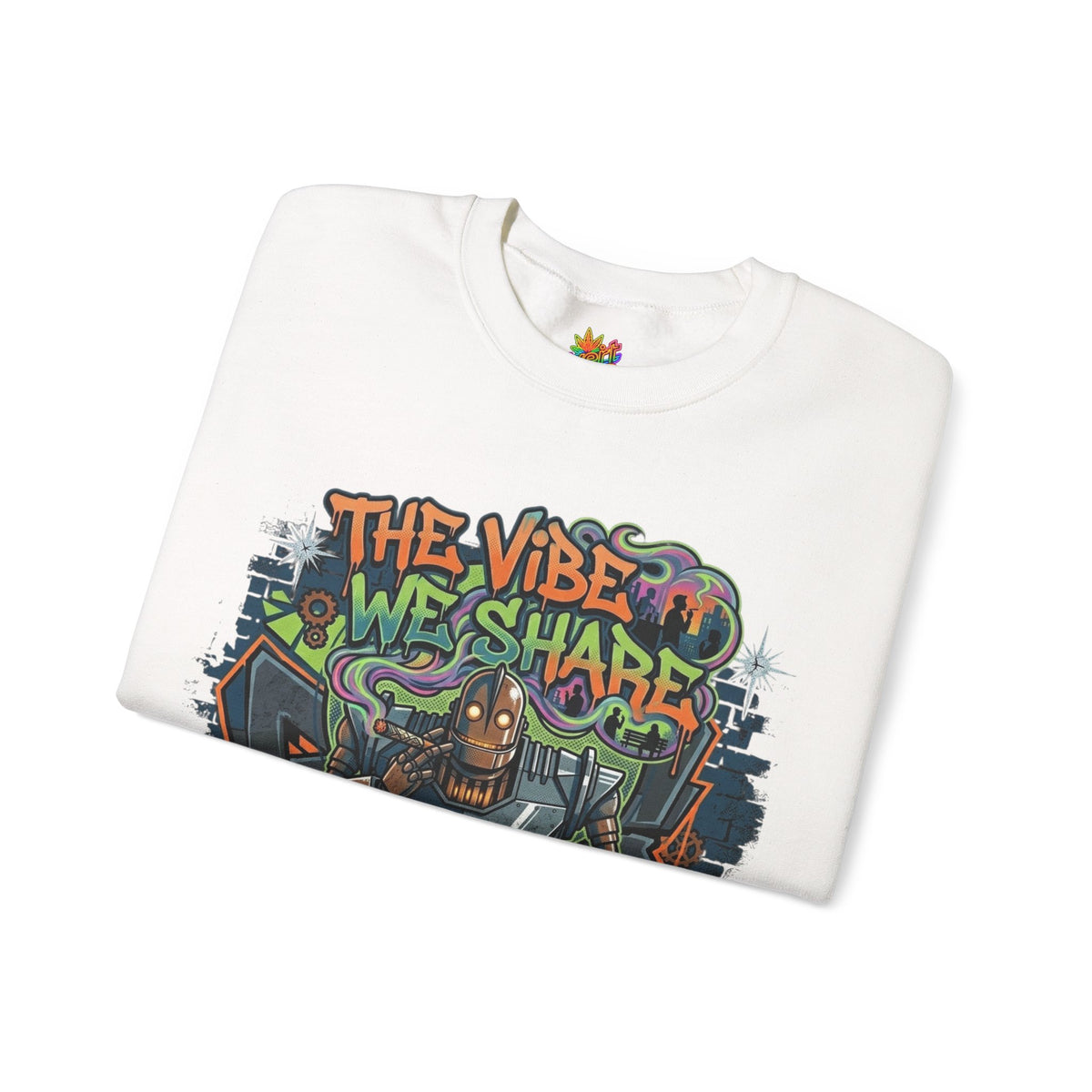 Vert Iron Giant Smoker Vintage Style Unisex Graphic Crewneck Sweatshirt