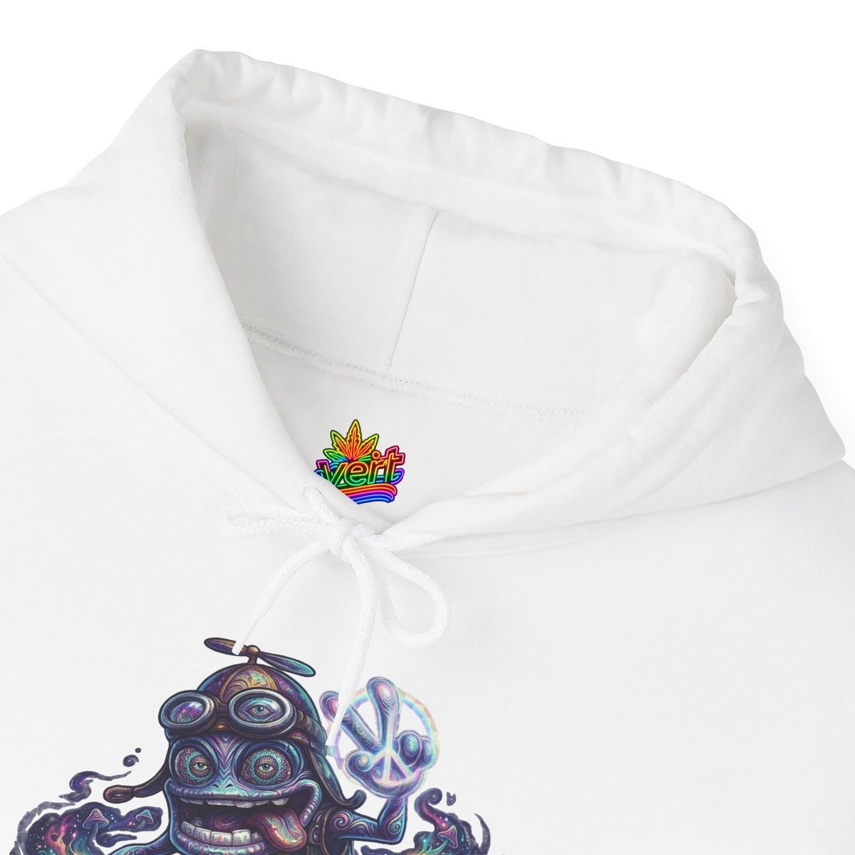 Vert Crazy Frog Psychedelic Vintage Style Unisex Graphic Hoodie