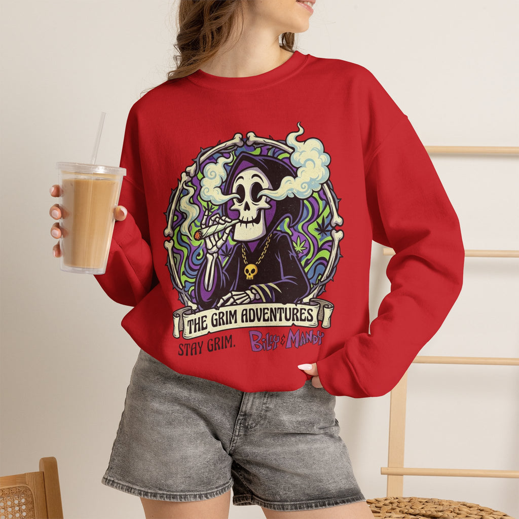 Vert Grim Smoker Vintage Style Unisex Graphic Crewneck Sweatshirt