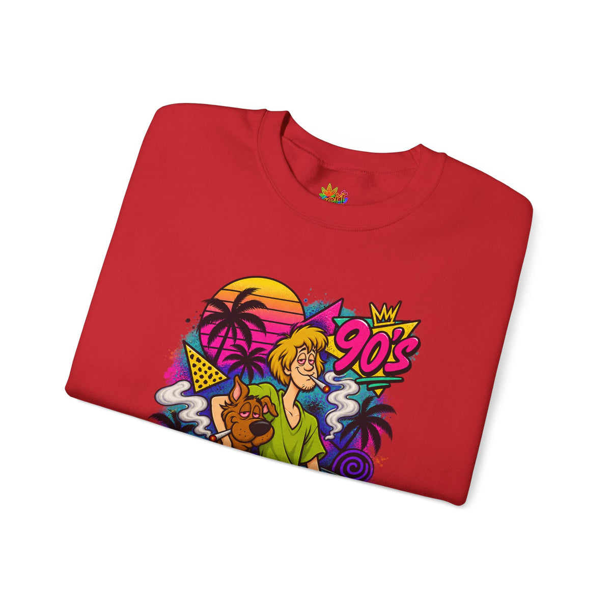 Vert Shaggy & Scooby Smoker Vintage Style Graphic Crewneck Sweatshirt