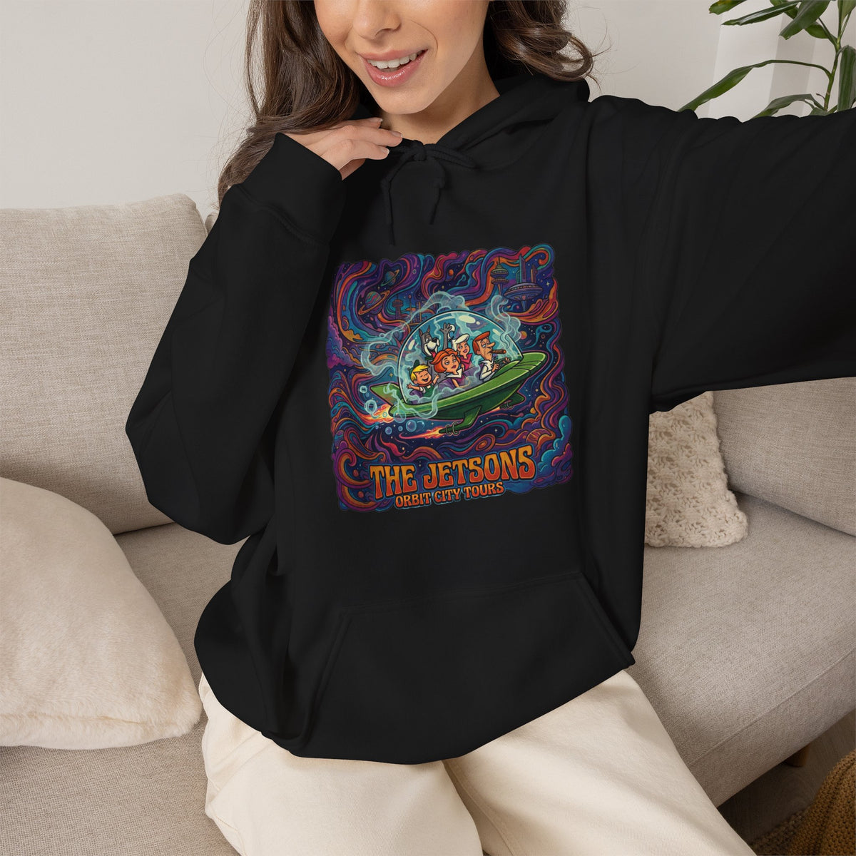 Vert Jetson Smoker Vintage Style Unisex Graphic Hoodie