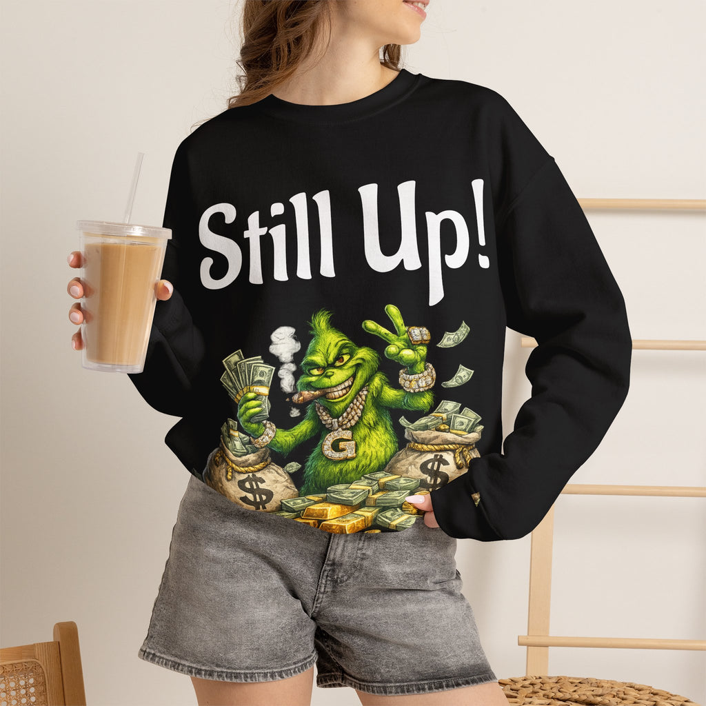 Vert Grinch Smoker Vintage Style Unisex Graphic Crewneck Sweatshirt
