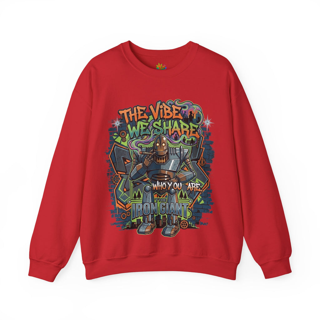 Vert Iron Giant Smoker Vintage Style Unisex Graphic Crewneck Sweatshirt