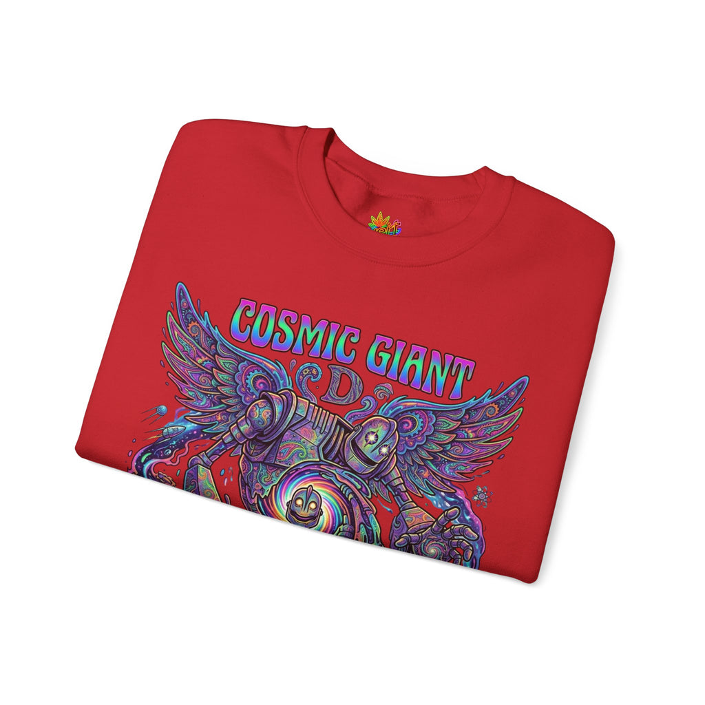 Vert Iron Giant Psychedelic Vintage Style Unisex Graphic Crewneck Sweatshirt