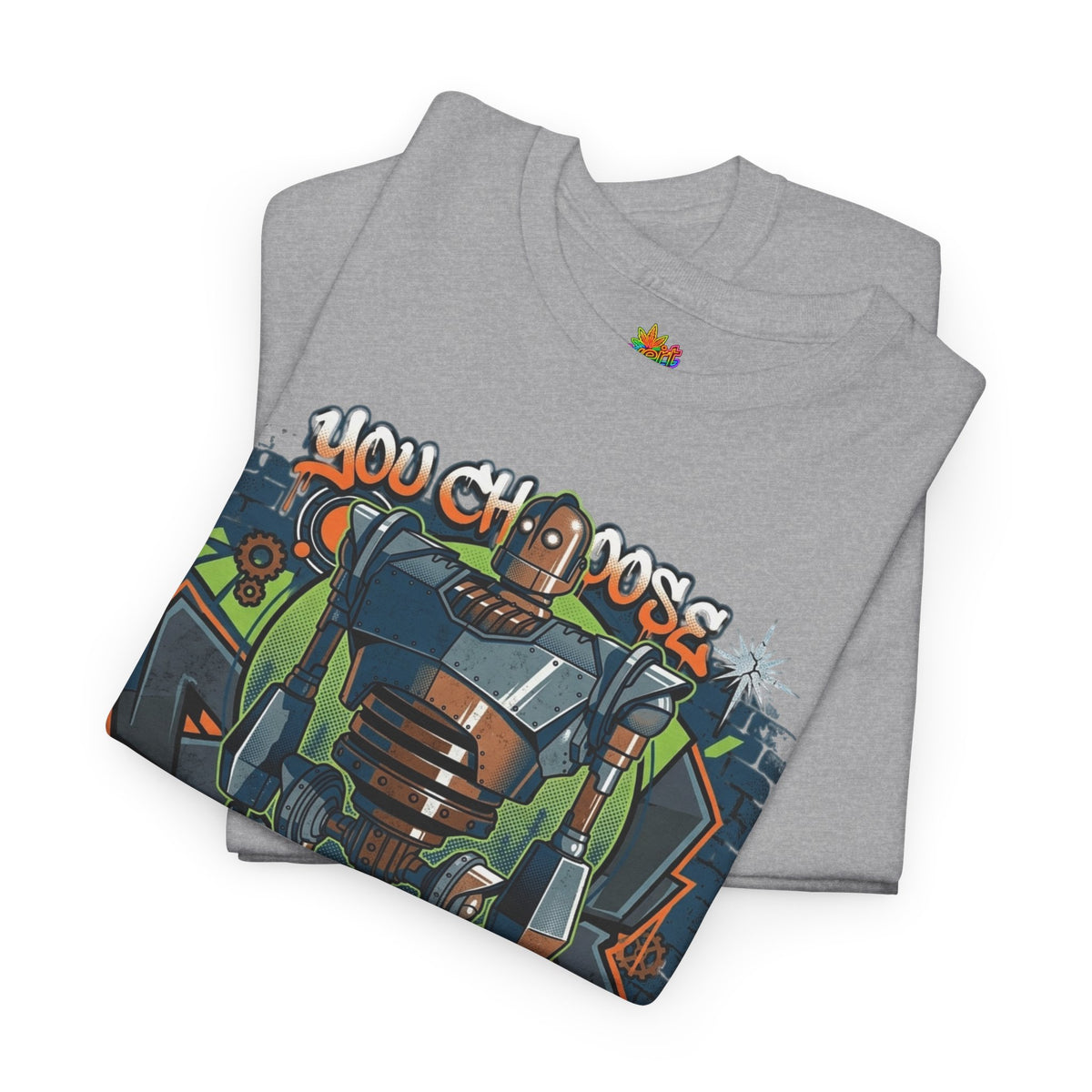 Vert Iron Giant Vintage Style Unisex Cotton Graphic T-Shirt