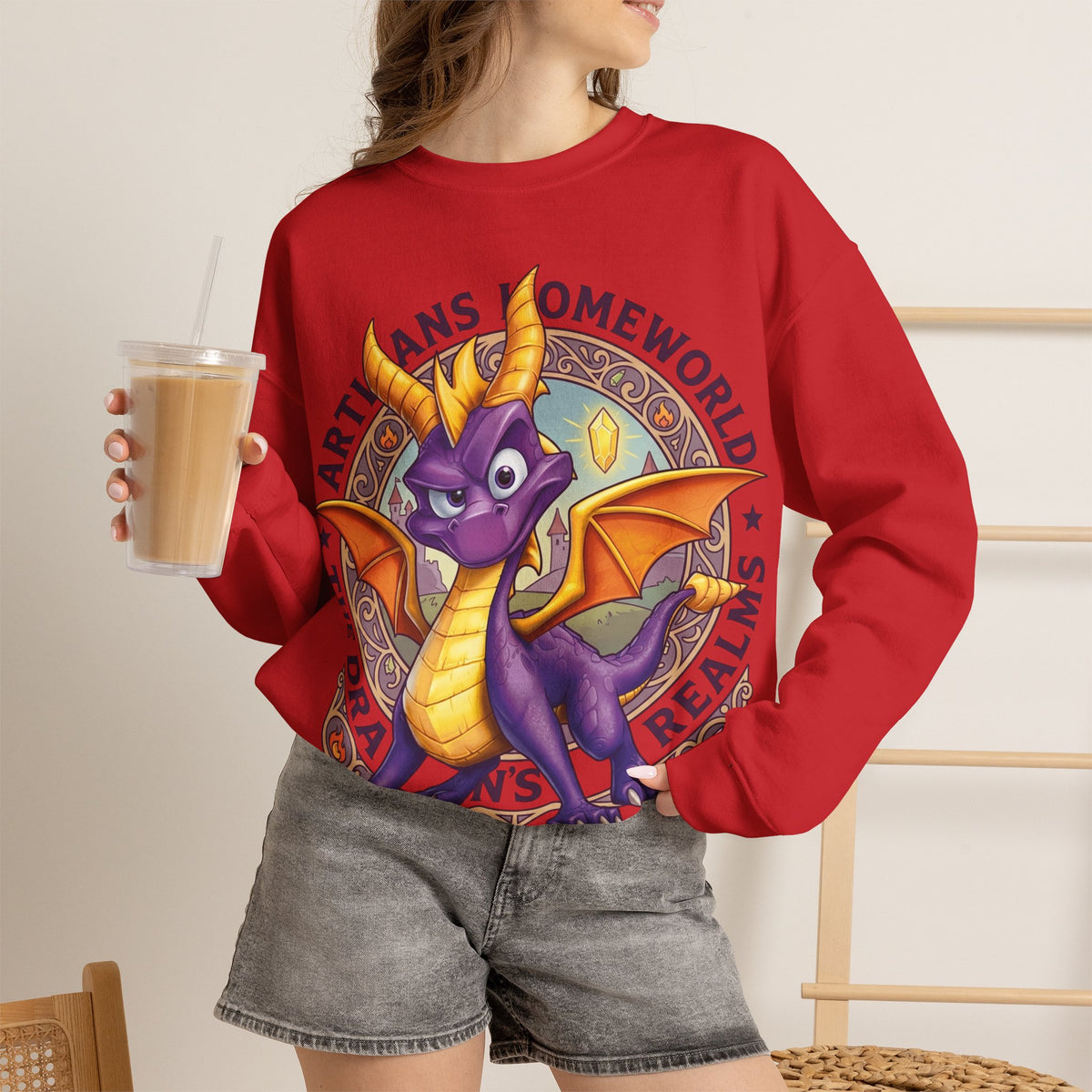Vert Spyro Vintage Style Unisex Graphic Crewneck Sweatshirt