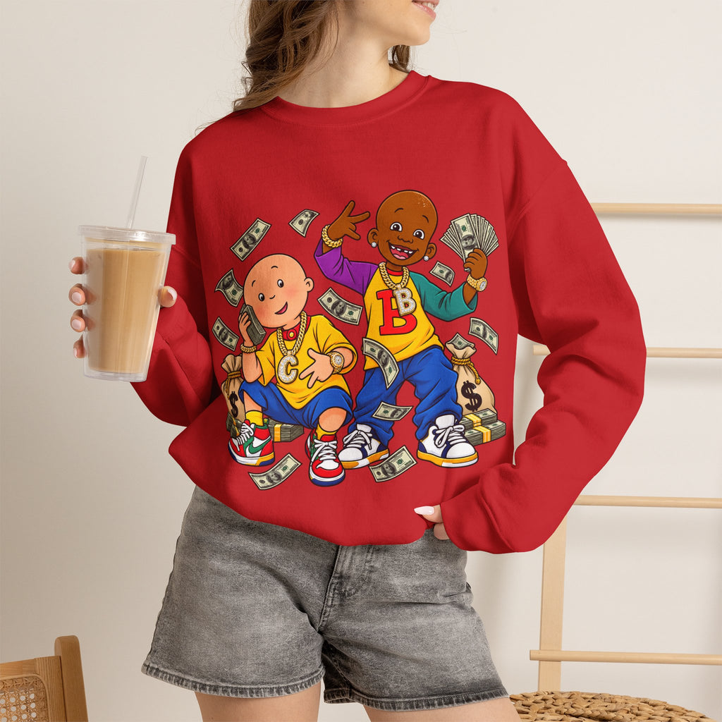 Vert Little Bill & Caillou Alt Vintage Style Unisex Graphic Crewneck Sweatshirt