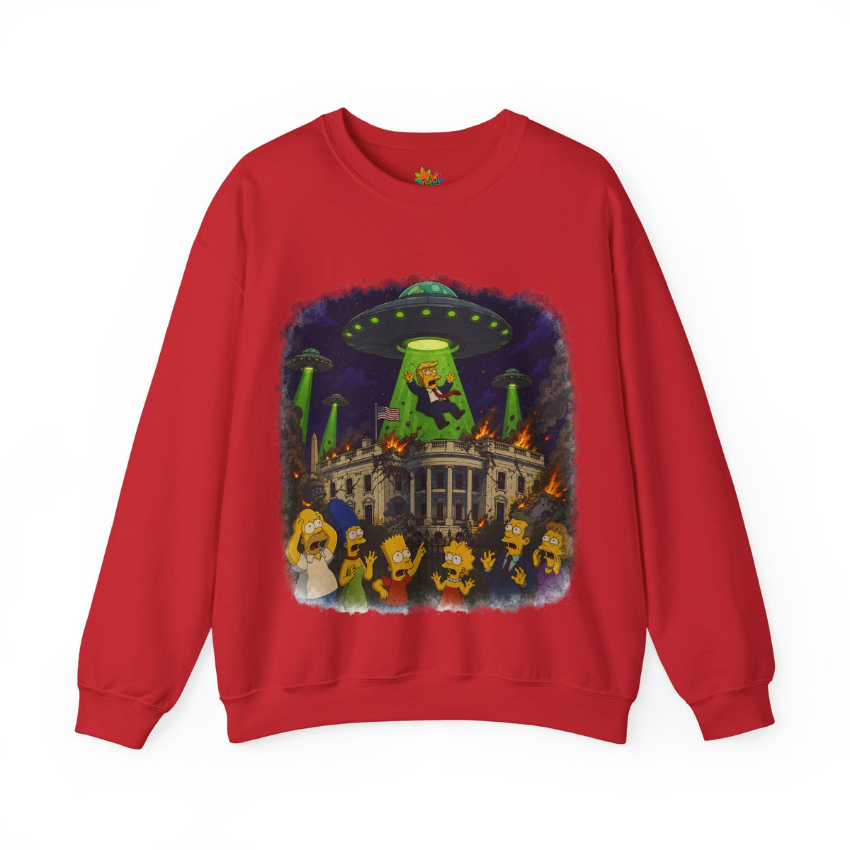 Vert Donald Trump Abduction Vintage Style Unisex Graphic Crewneck Sweatshirt
