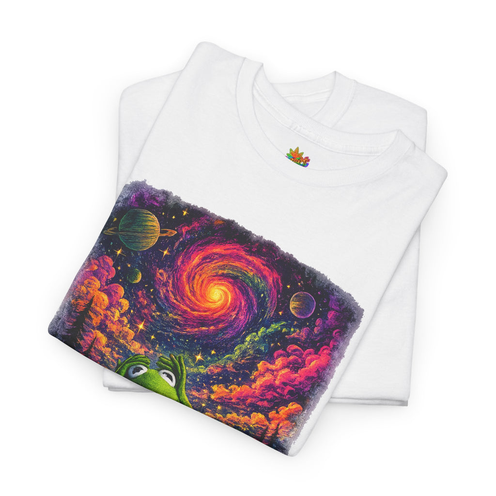 Vert Psychedelic Kermit Vintage Style Unisex Cotton Graphic T-Shirt