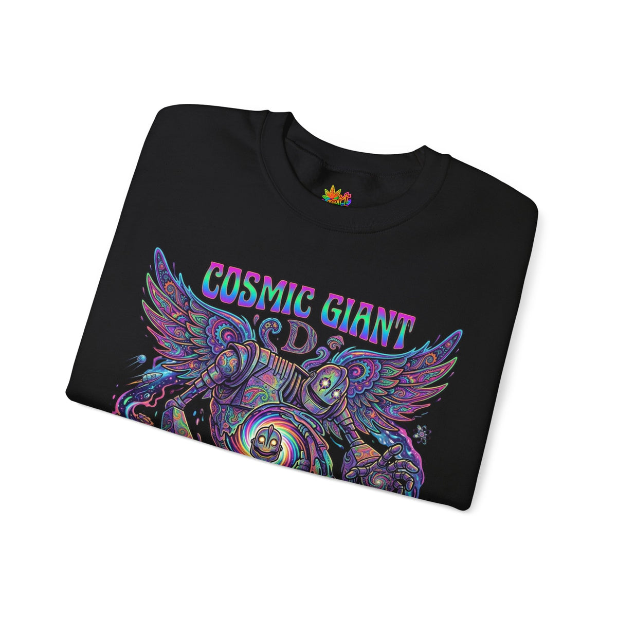 Vert Iron Giant Psychedelic Vintage Style Unisex Graphic Crewneck Sweatshirt