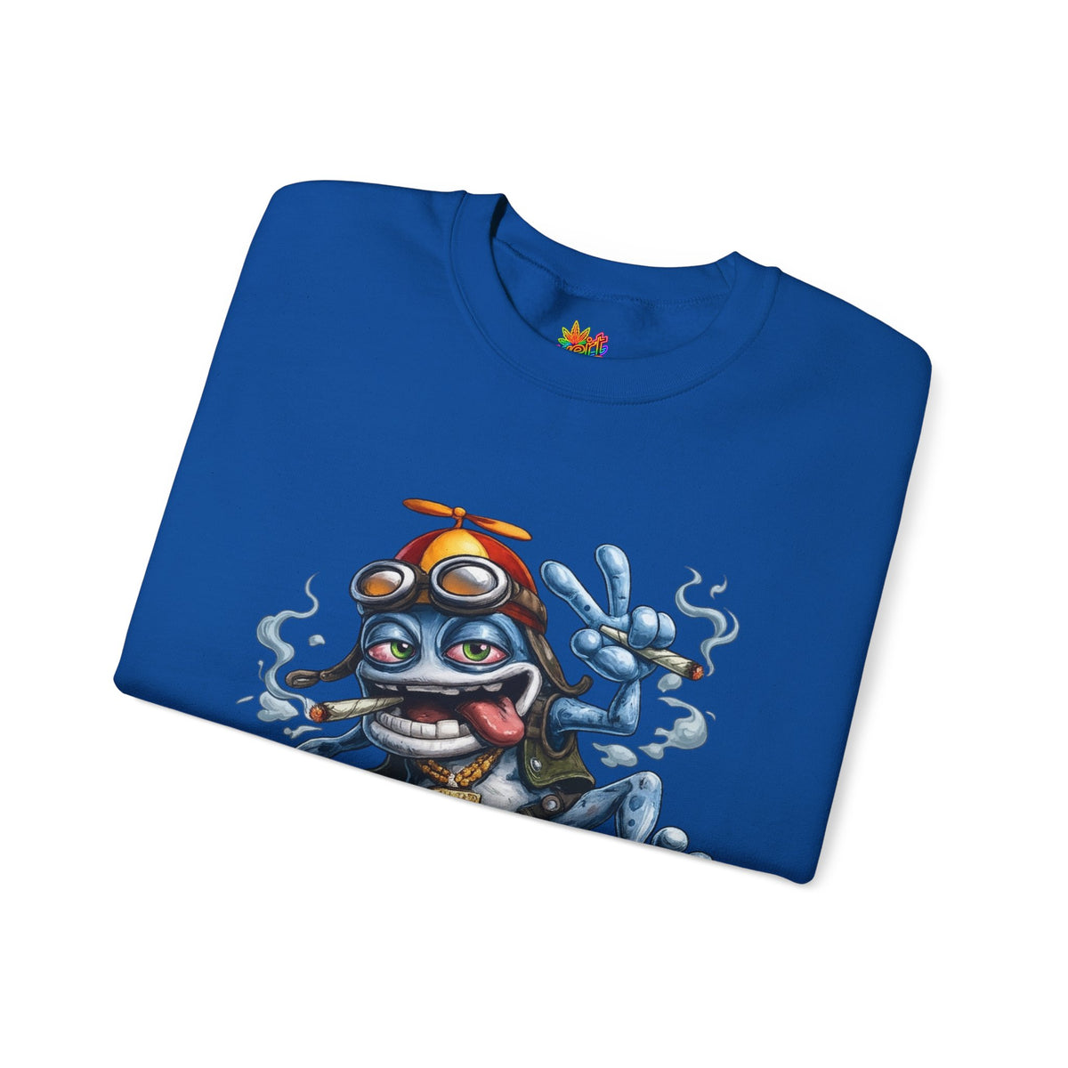 Vert Crazy Frog Smoker Vintage Style Unisex Graphic Crewneck Sweatshirt