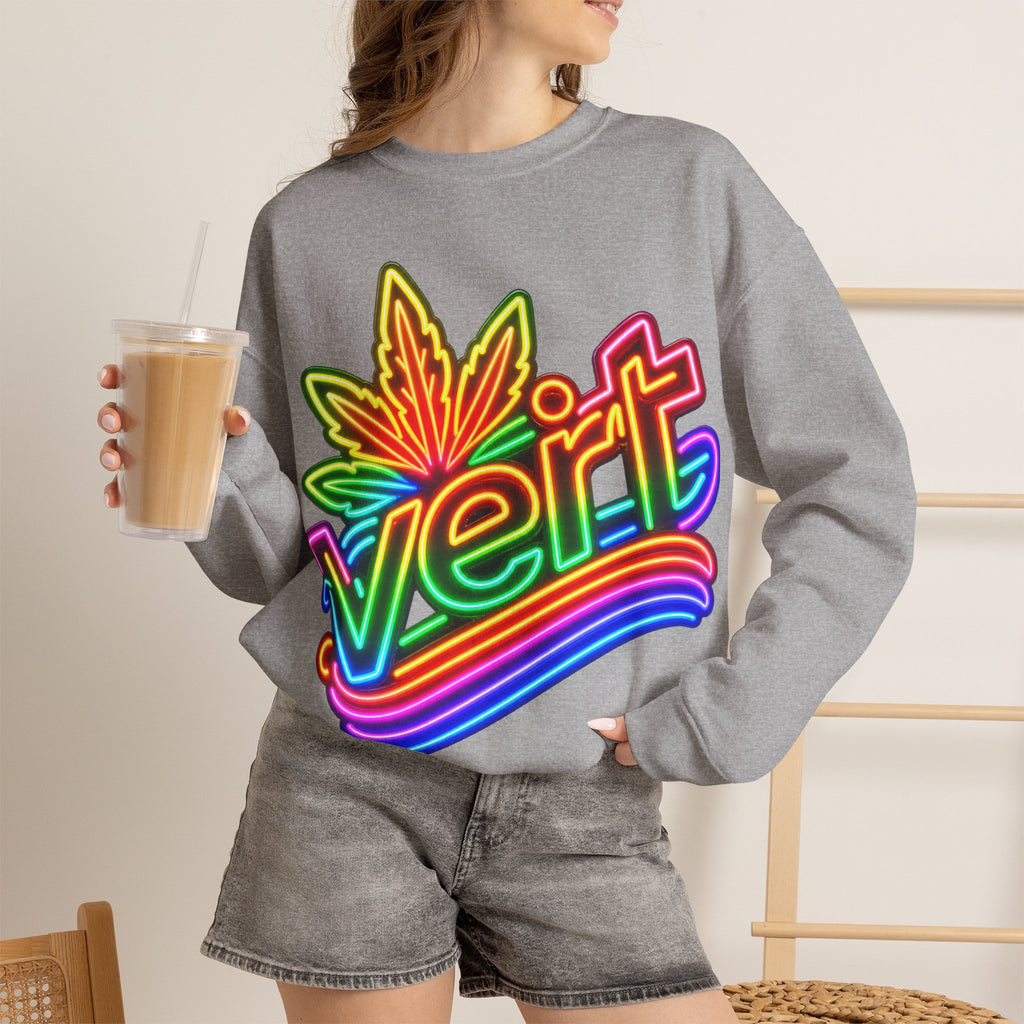 Vert Neon Logo Vintage Style Unisex Graphic Crewneck Sweatshirt
