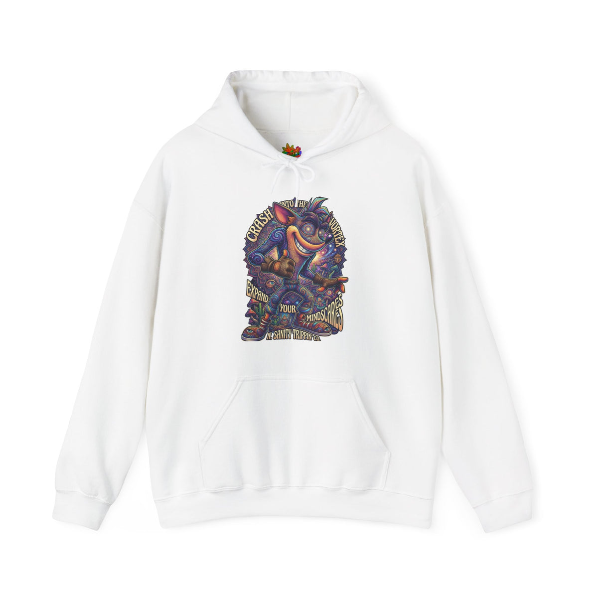 Vert Crash Bandicoot Psychedelic Vintage Style Unisex Graphic Hoodie
