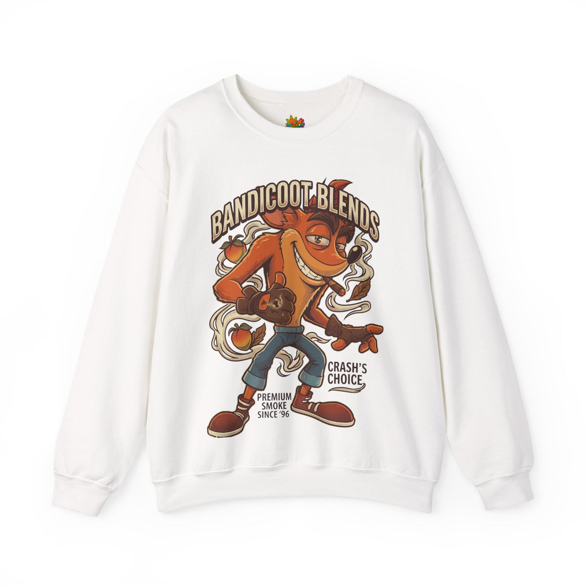 Vert Crash Bandicoot Smoker Vintage Style Unisex Graphic Crewneck Sweatshirt
