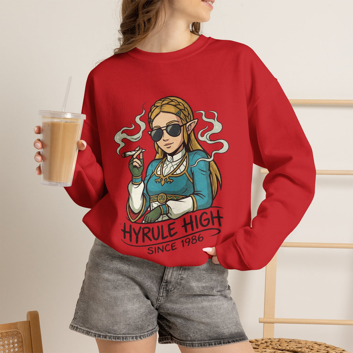 Vert Helda Vintage Style Unisex Graphic Crewneck Sweatshirt