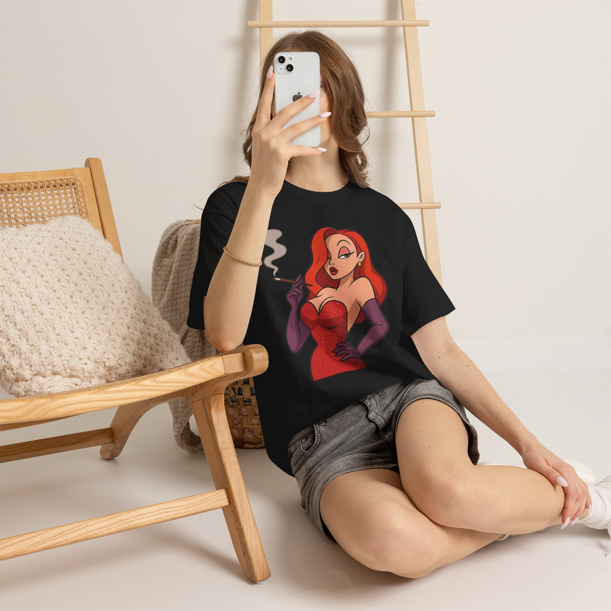 Vert Jessica Rabbit Vintage Style Unisex Cotton Graphic T-Shirt