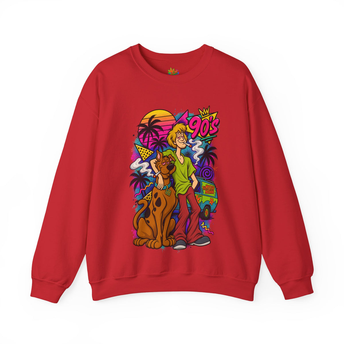 Vert Shaggy & Scooby Smoker Vintage Style Graphic Crewneck Sweatshirt