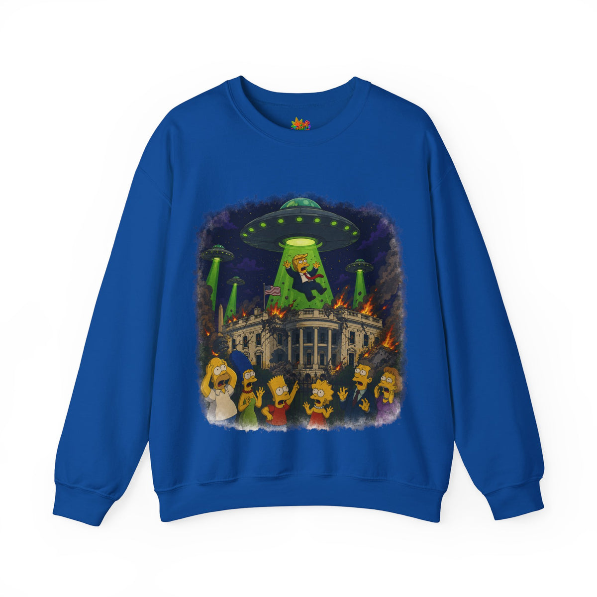 Vert Donald Trump Abduction Vintage Style Unisex Graphic Crewneck Sweatshirt