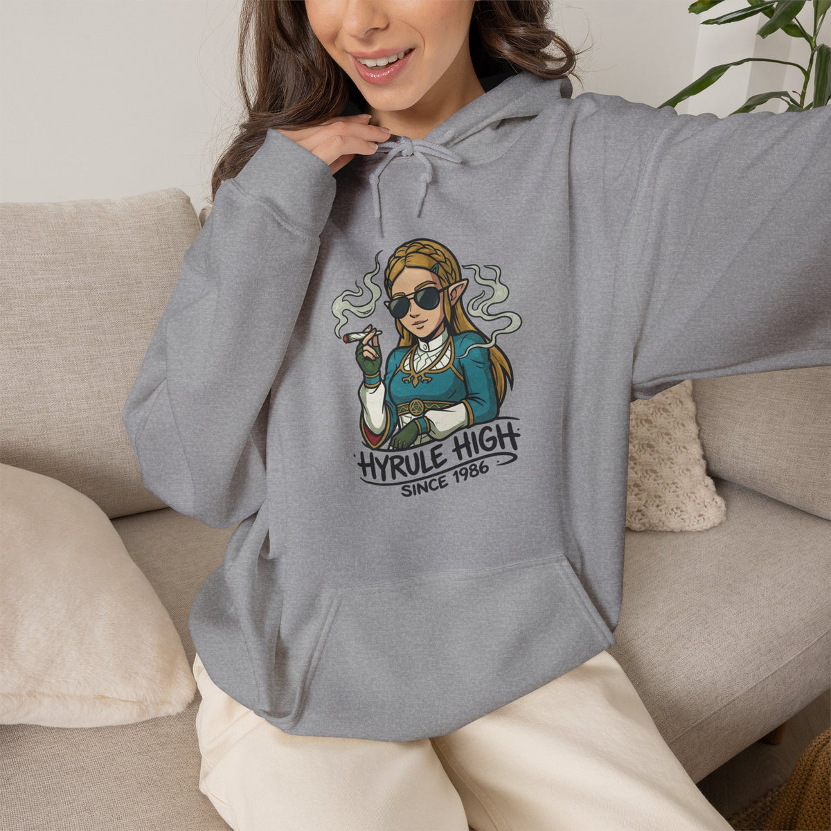 Vert Helda Vintage Style Unisex Graphic Hoodie