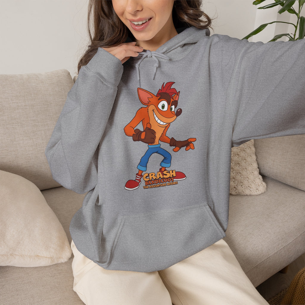Vert Crash Bandicoot Vintage Style Unisex Cotton Graphic Hoodie