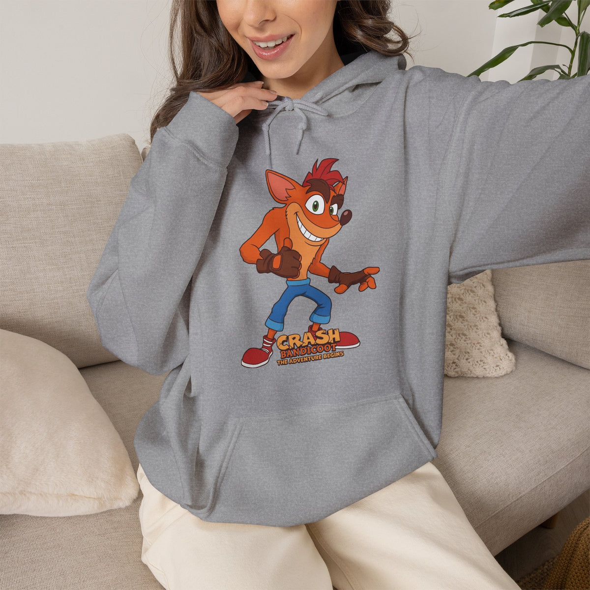 Vert Crash Bandicoot Vintage Style Unisex Cotton Graphic Hoodie