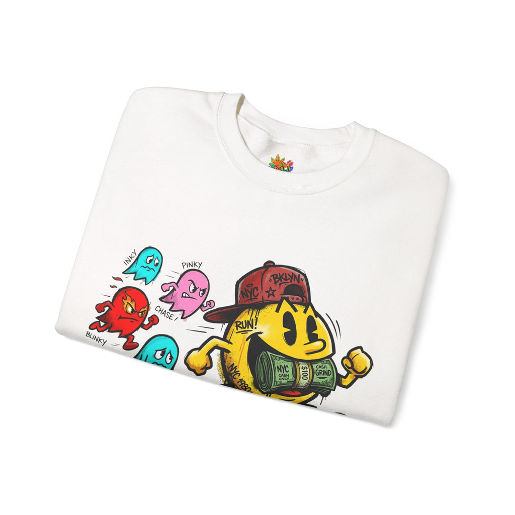 Vert NY Pac-Man Vintage Style Unisex Graphic Crewneck Sweatshirt