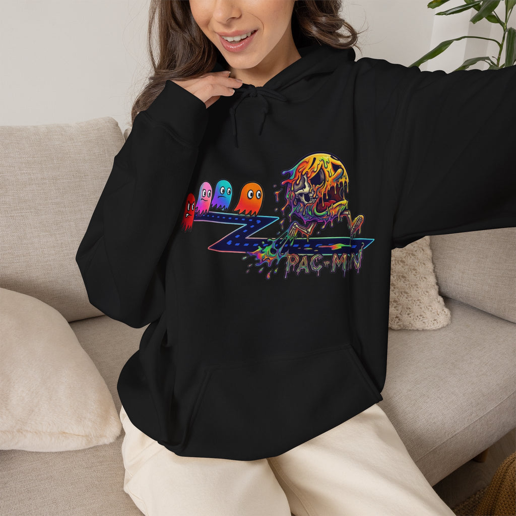 Vert Pac-Man Psychedelic Vintage Style Unisex Graphic Hoodie
