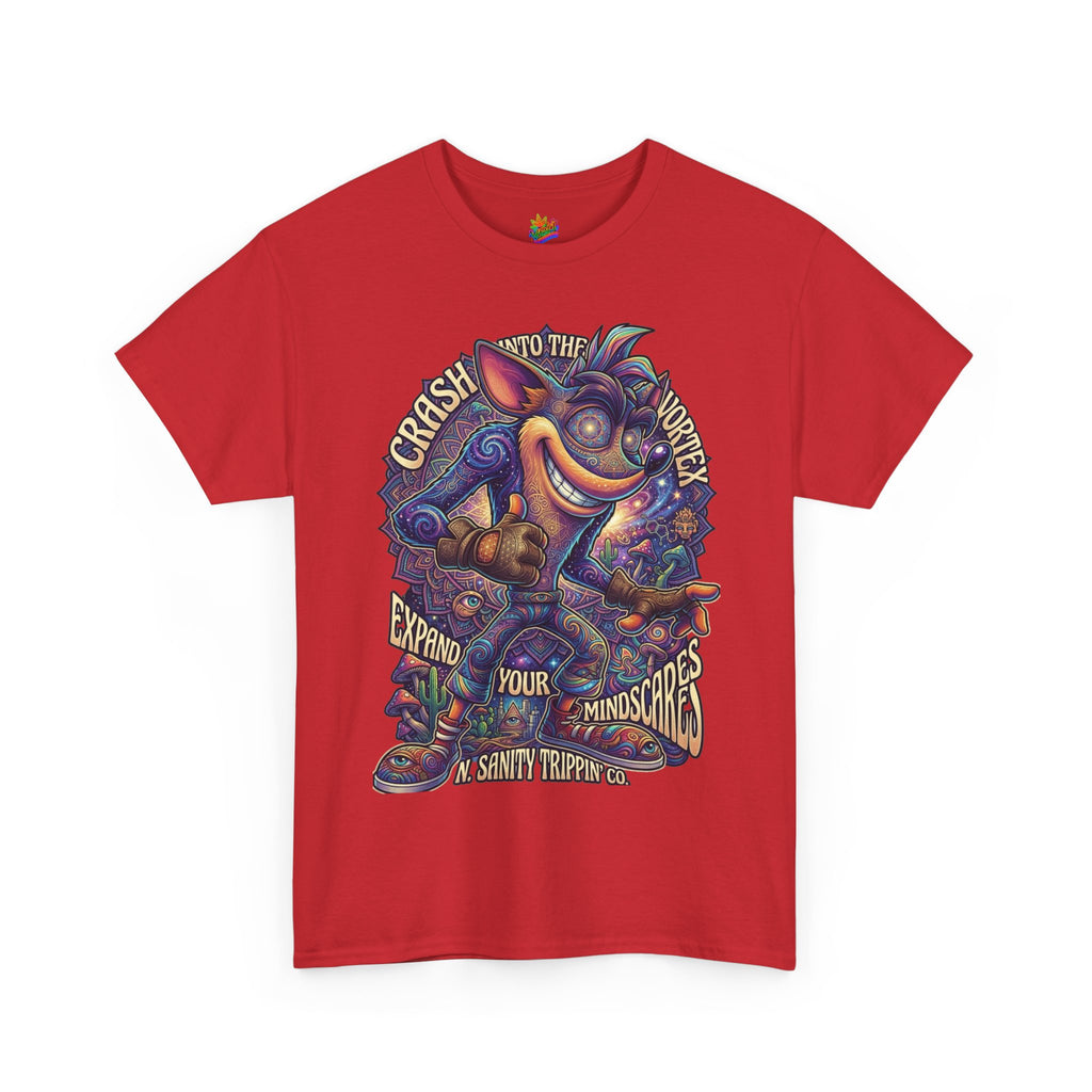 Vert Crash Bandicoot Psychedelic Vintage Style Unisex Cotton Graphic T-Shirt