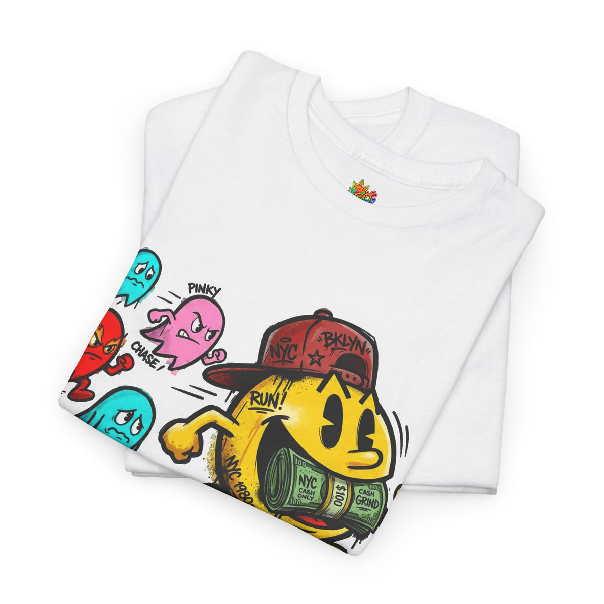 Vert NY Pac-Man Vintage Style Unisex Graphic Cotton T-Shirt