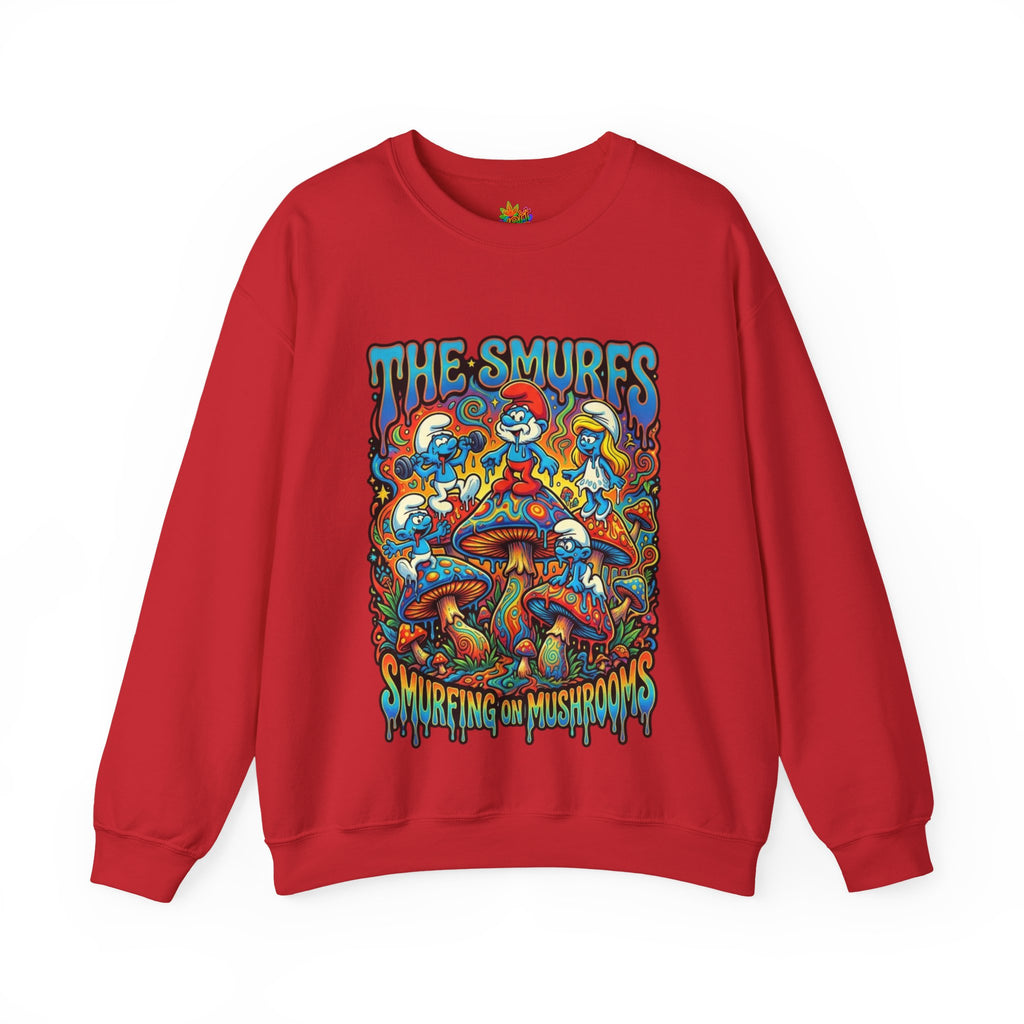 Vert Smurfs Psychedelic Vintage Style Unisex Graphic Crewneck Sweatshirt