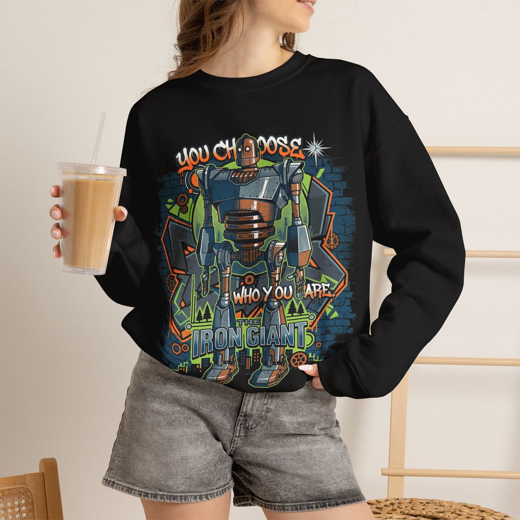 Vert Iron Giant Vintage Style Unisex Graphic Crewneck Sweatshirt