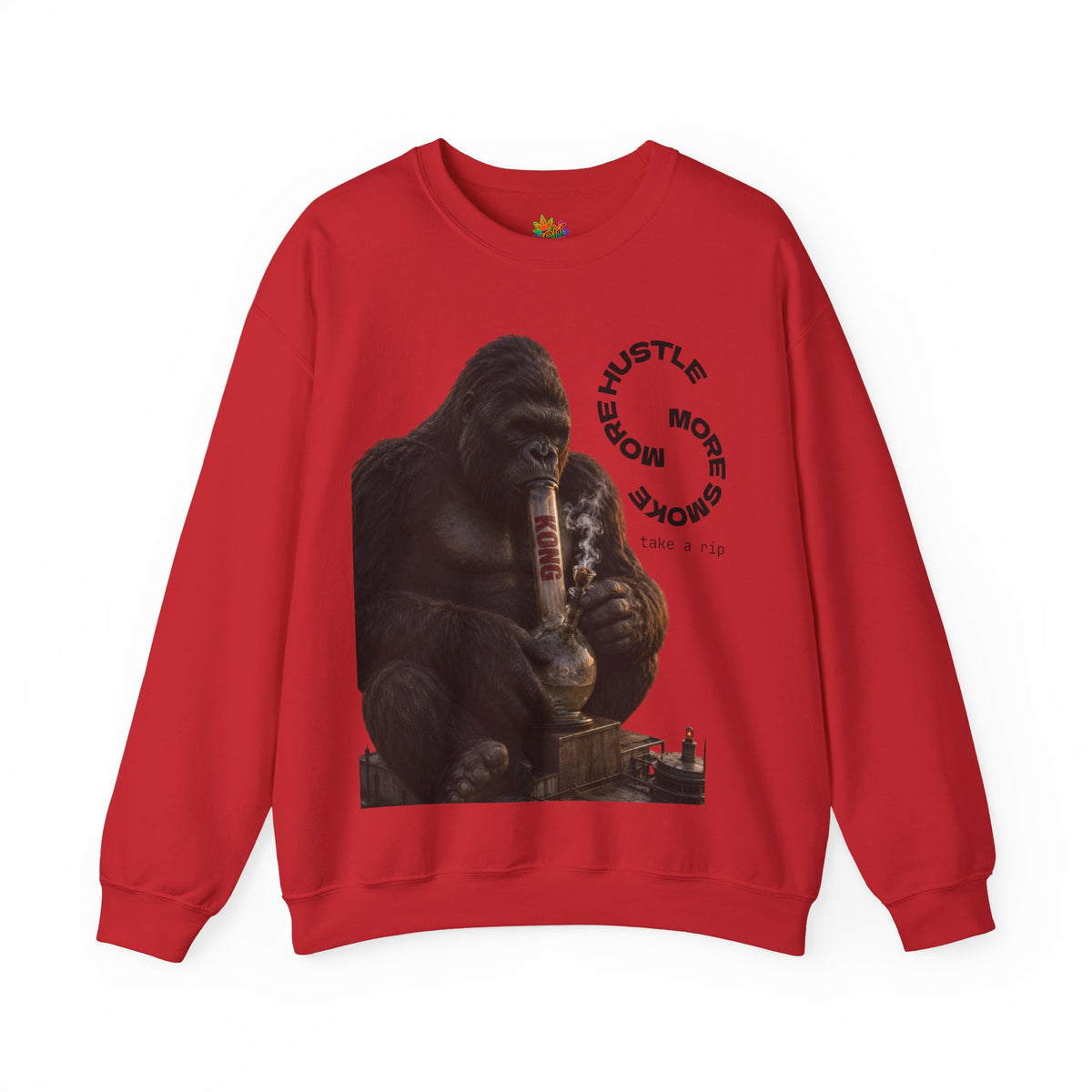 Vert King Kong Smoker Vintage Style Unisex Graphic Crewneck Sweatshirt