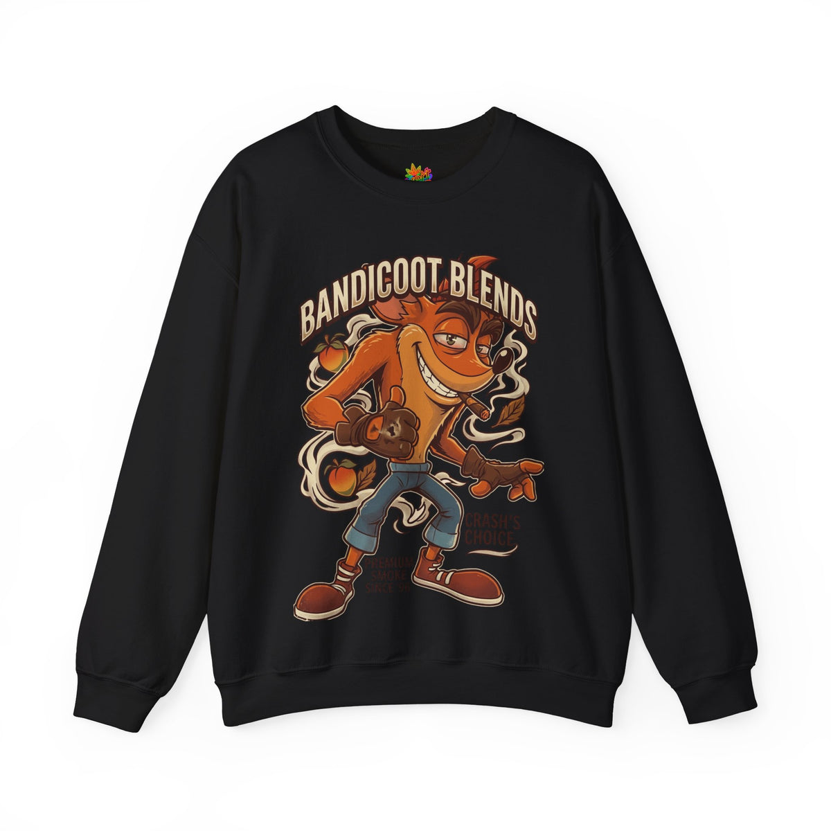 Vert Crash Bandicoot Smoker Vintage Style Unisex Graphic Crewneck Sweatshirt