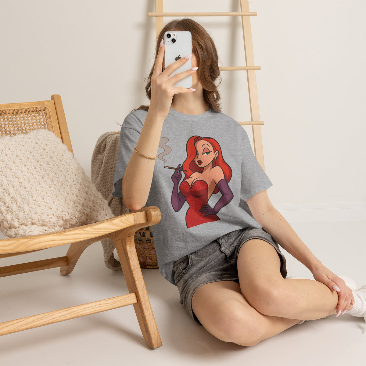 Vert Jessica Rabbit Vintage Style Unisex Cotton Graphic T-Shirt