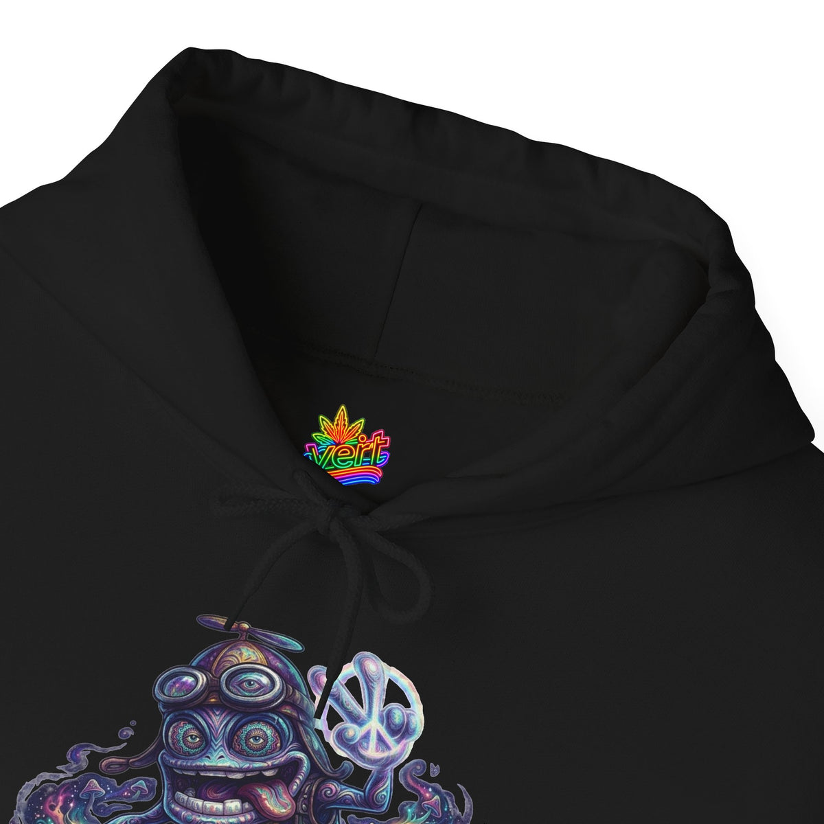 Vert Crazy Frog Psychedelic Vintage Style Unisex Graphic Hoodie