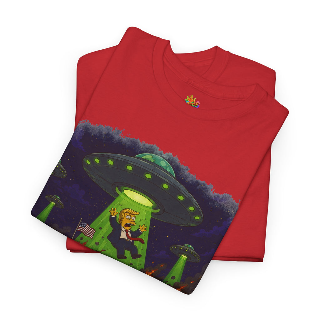 Vert Donald Trump Abduction Vintage Style Unisex Cotton Graphic T-Shirt