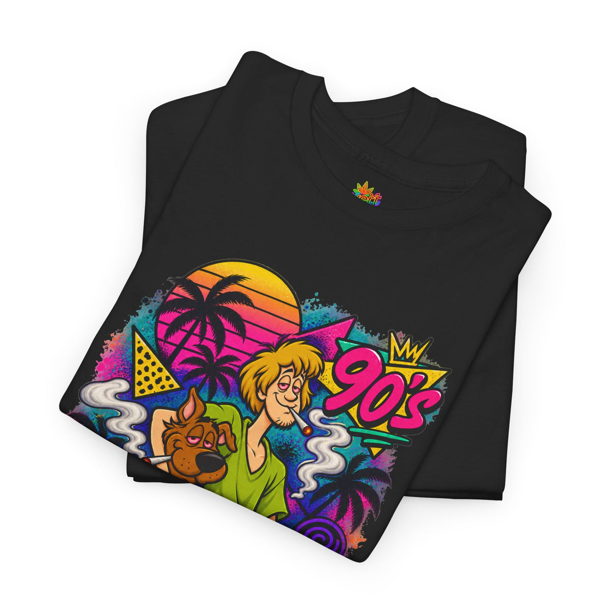 Vert Shaggy & Scooby Vintage Style Unisex Cotton Graphic T-Shirt