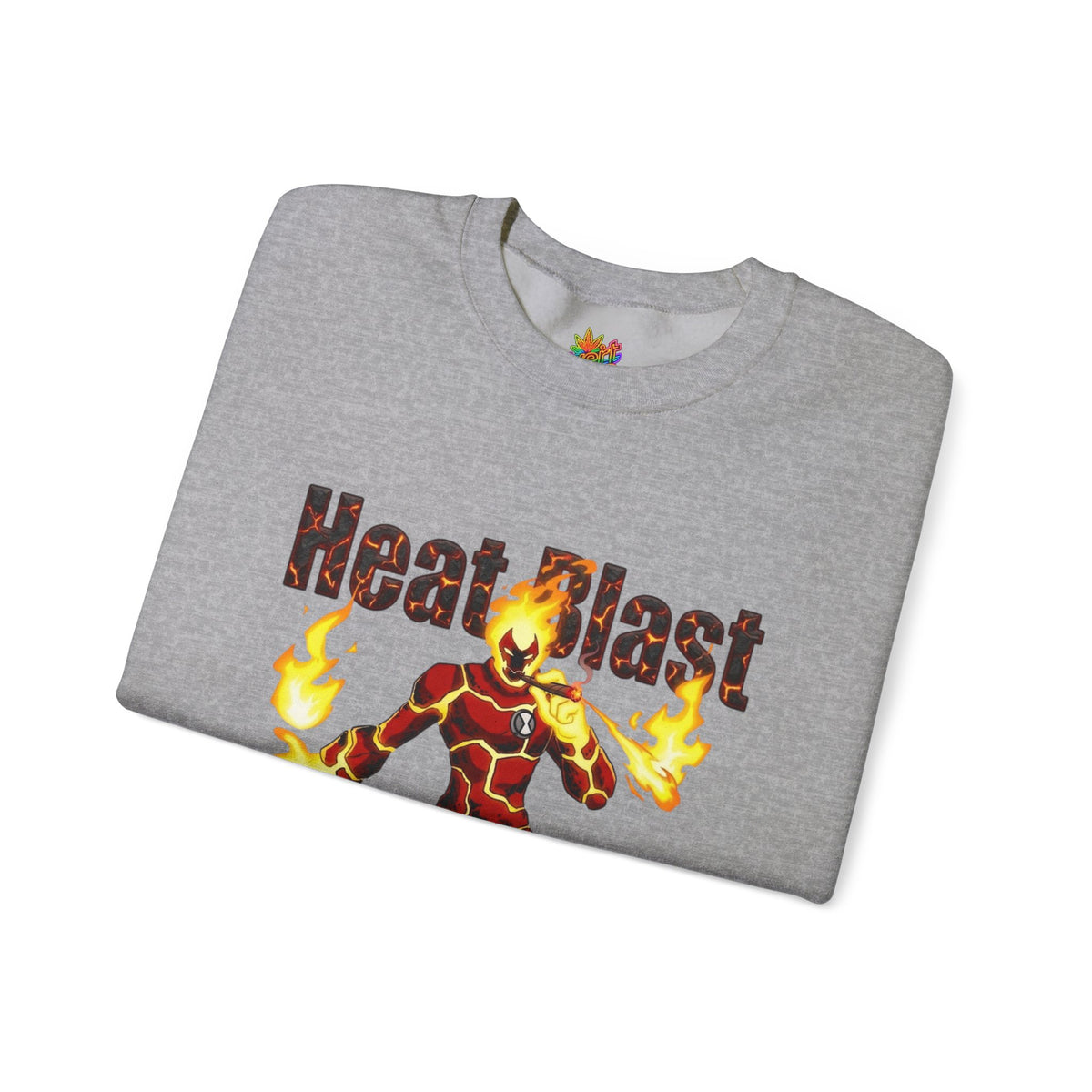 Vert Ben 10 Heat Blast Vintage Style Unisex Cotton Graphic Crewneck Sweatshirt