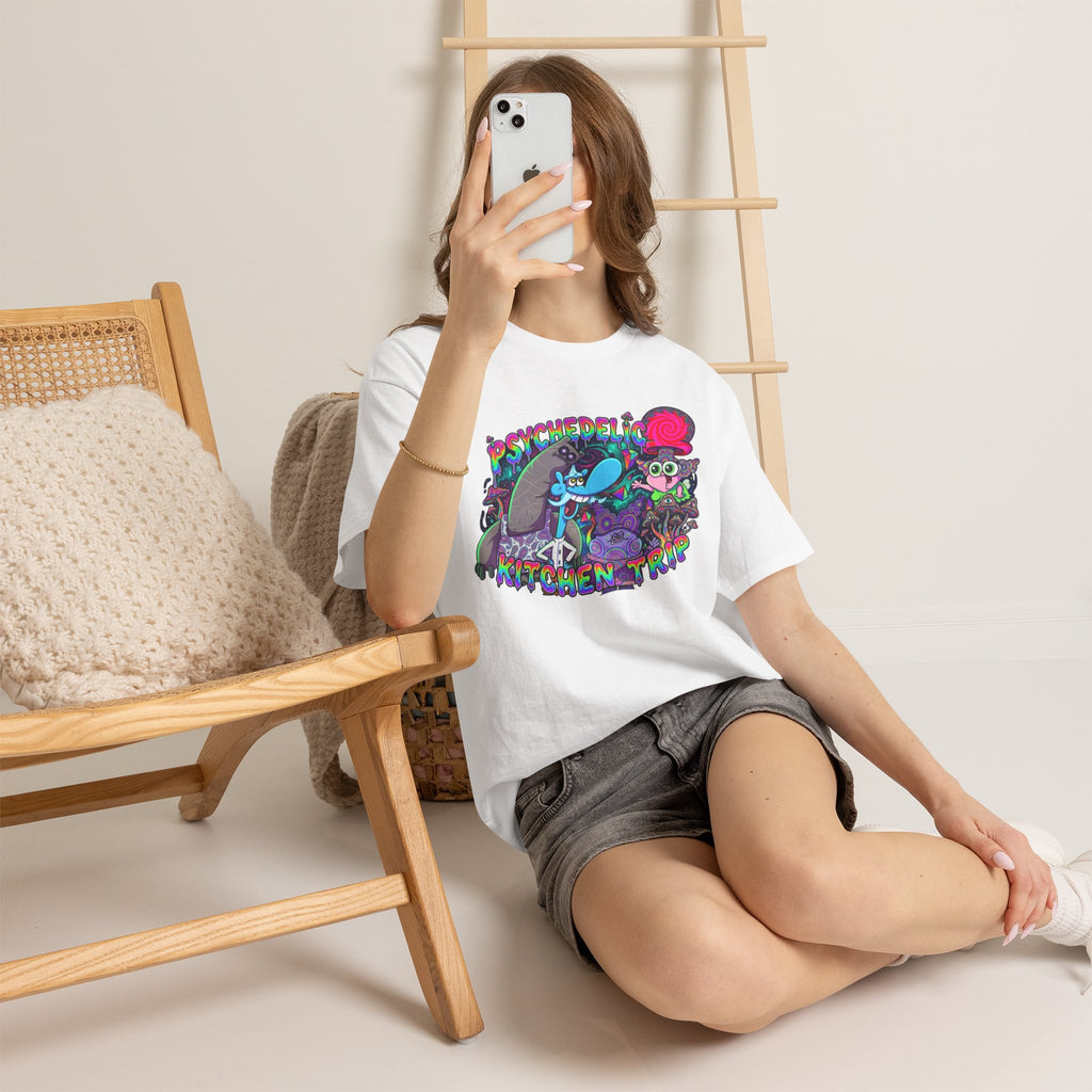 Vert Chowder Psychedelic Vintage Style Unisex Cotton Graphic T-Shirt