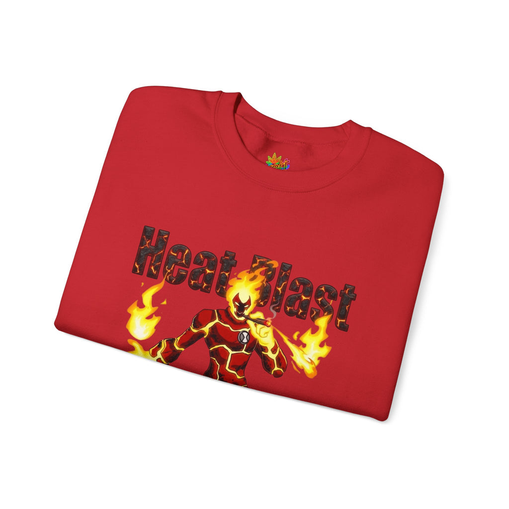 Vert Ben 10 Heat Blast Vintage Style Unisex Cotton Graphic Crewneck Sweatshirt