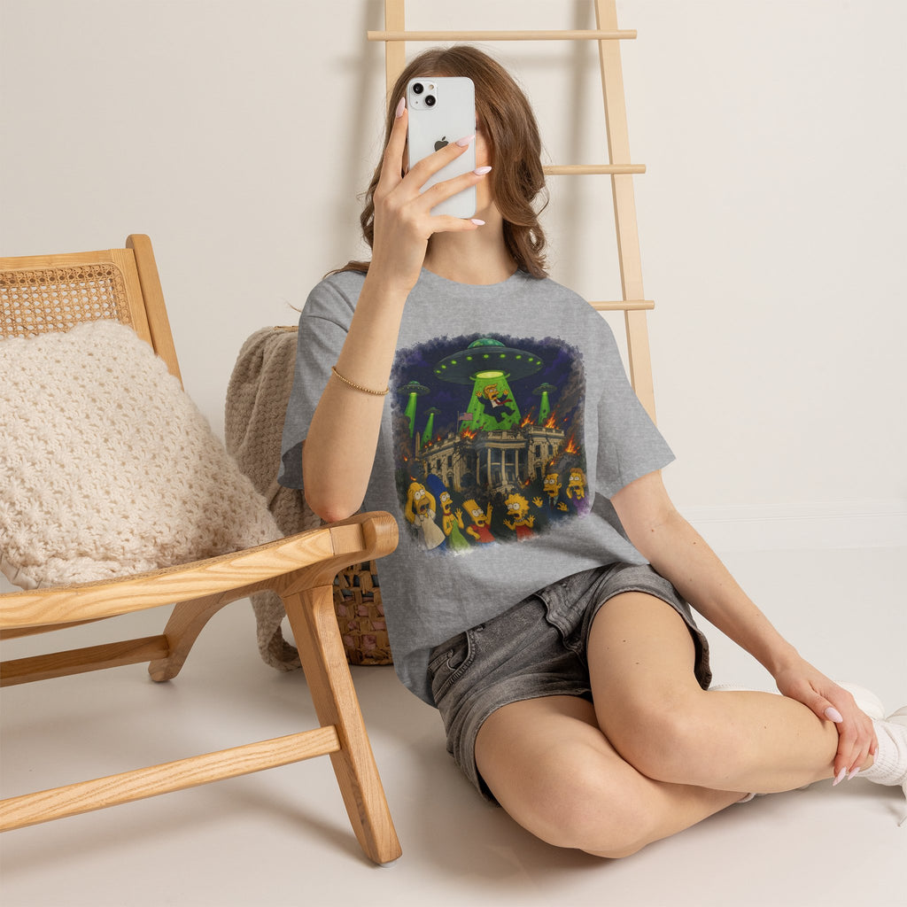 Vert Donald Trump Abduction Vintage Style Unisex Cotton Graphic T-Shirt
