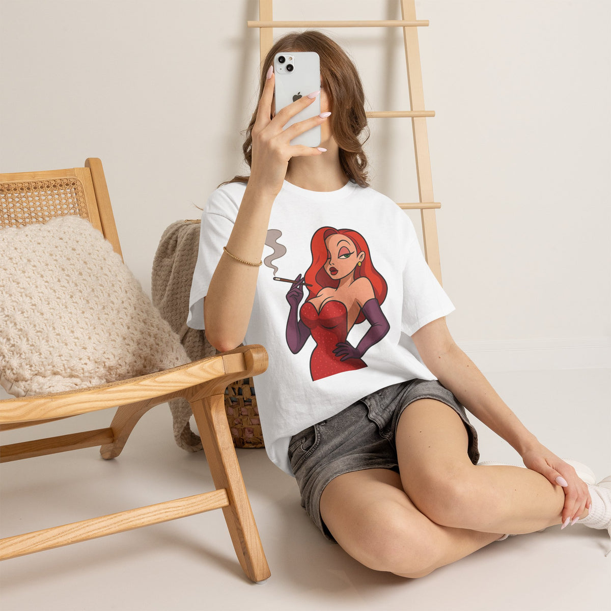 Vert Jessica Rabbit Vintage Style Unisex Cotton Graphic T-Shirt