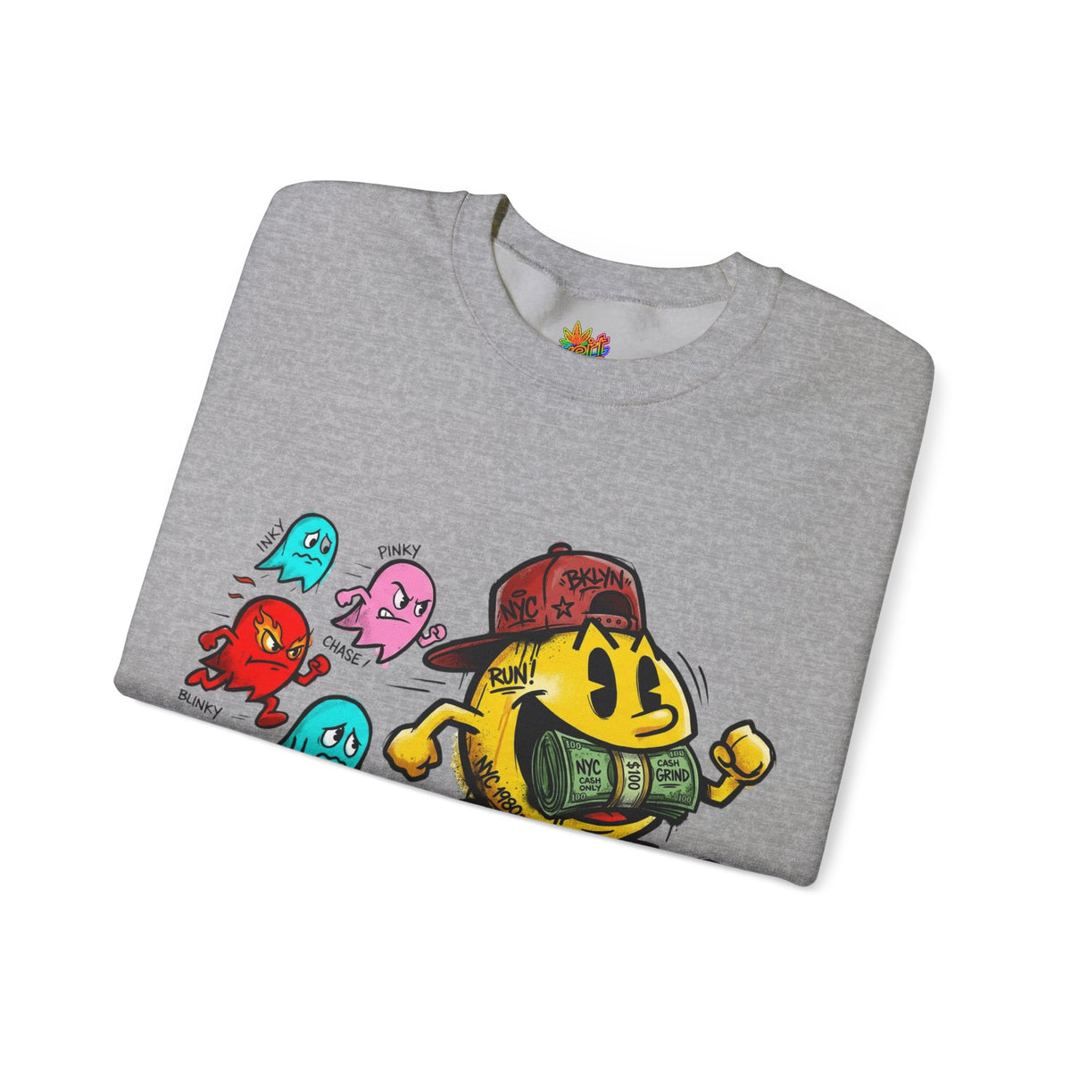 Vert NY Pac-Man Vintage Style Unisex Graphic Crewneck Sweatshirt