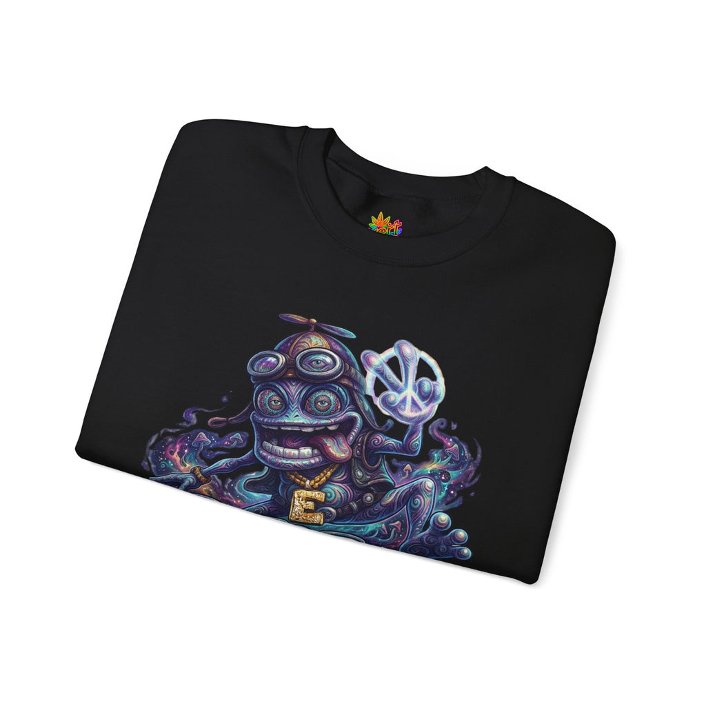 Vert Crazy Frog Psychedelic Vintage Style Unisex Graphic Crewneck Sweatshirt