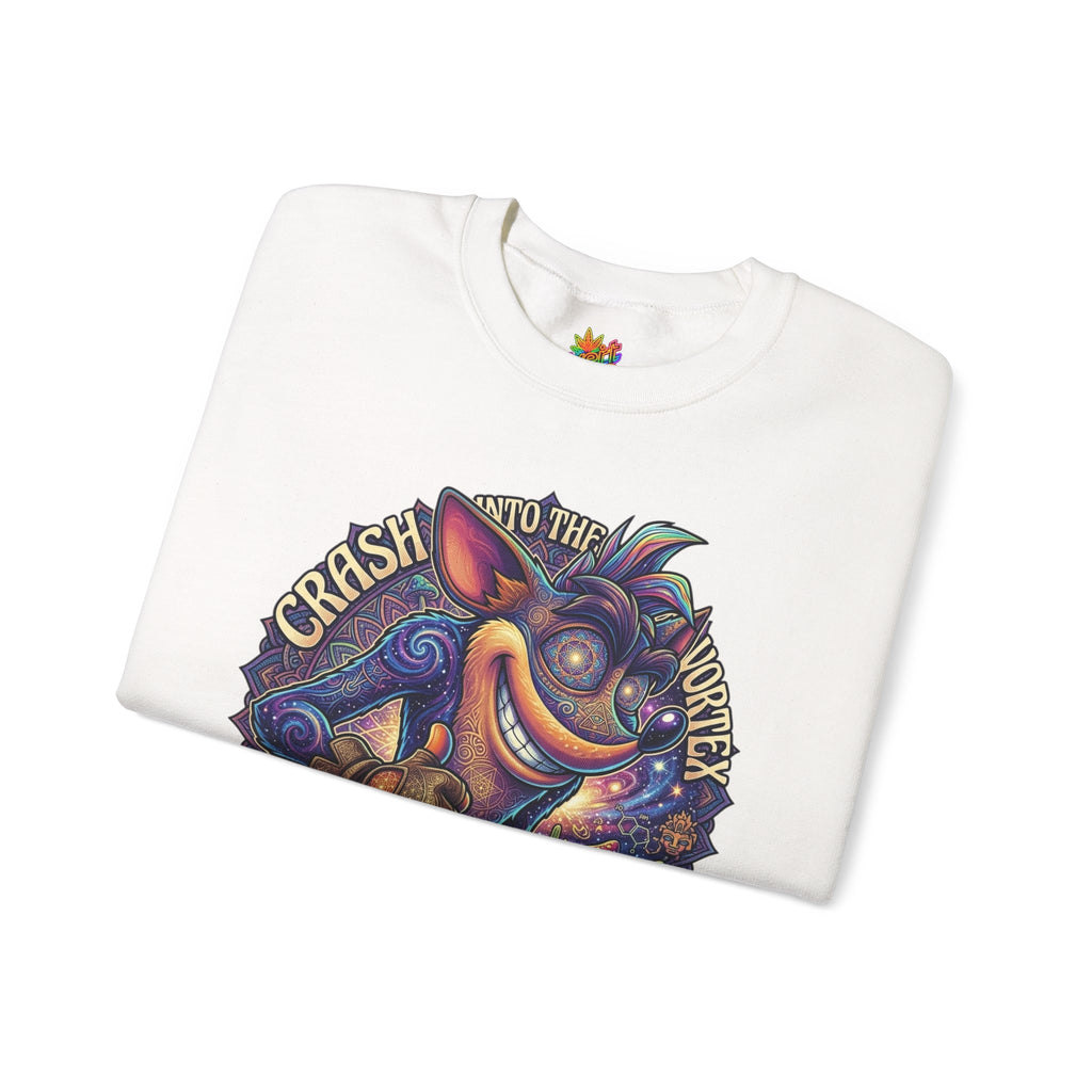 Vert Crash Bandicoot Psychedelic Vintage Style Unisex Graphic Crewneck Sweatshirt