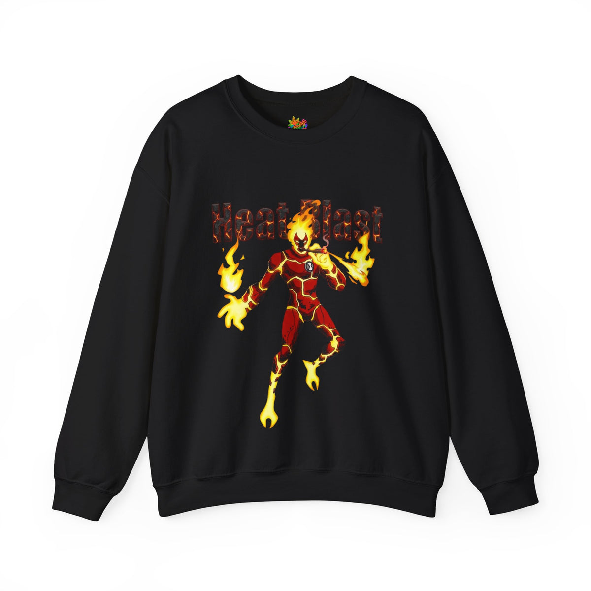 Vert Ben 10 Heat Blast Vintage Style Unisex Cotton Graphic Crewneck Sweatshirt